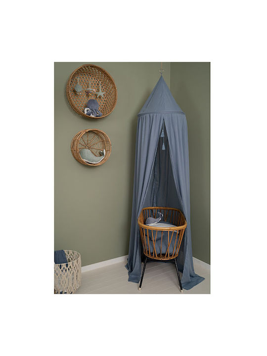 Little Dutch Mosquito Net Crib Pure Blue Cotton CA10100140 Blue 240cm