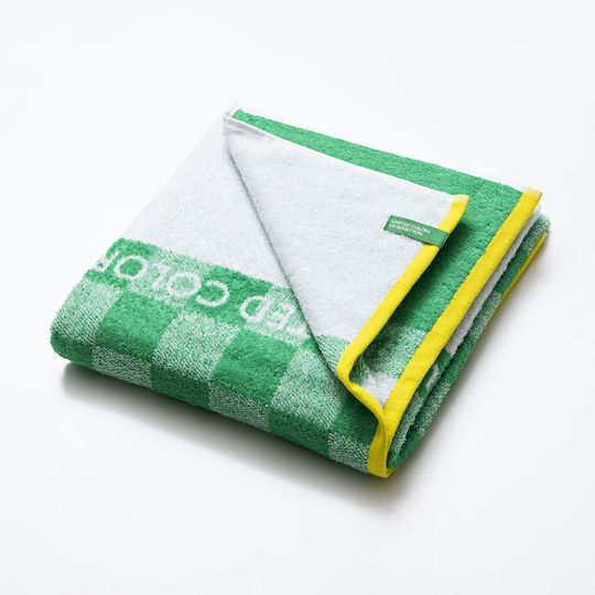 Benetton Squares Παιδική Πετσέτα Θαλάσσης Πράσινη 140x70εκ.