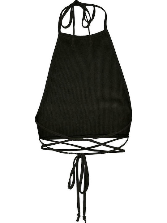 Γυναικείο Καλοκαιρινό Crop Top Αμάνικο Μαύρο