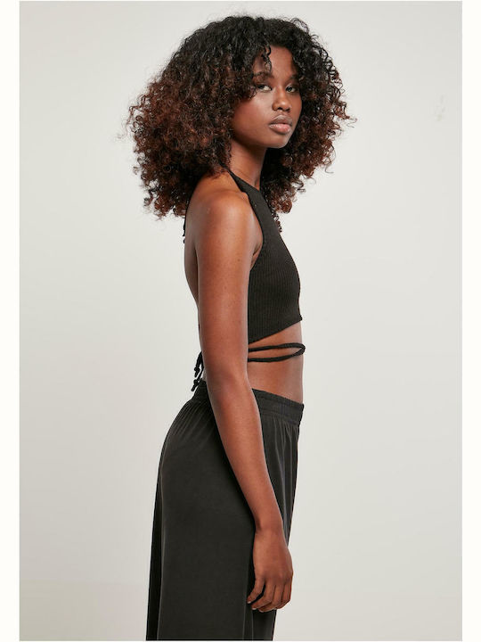 Γυναικείο Καλοκαιρινό Crop Top Αμάνικο Μαύρο