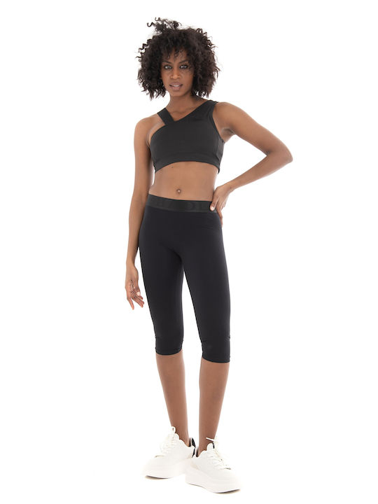 Deha Frauen Capri Leggings Hochgeschnitten & Push Up Schwarz