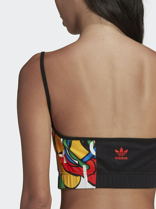 Bluze Damă Crop Top Bumbac Cu Bretele Negru