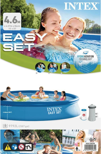 Intex Easy Set Στρογγυλή Πισίνα 9792lt Φουσκωτή 457x84εκ. Μπλε