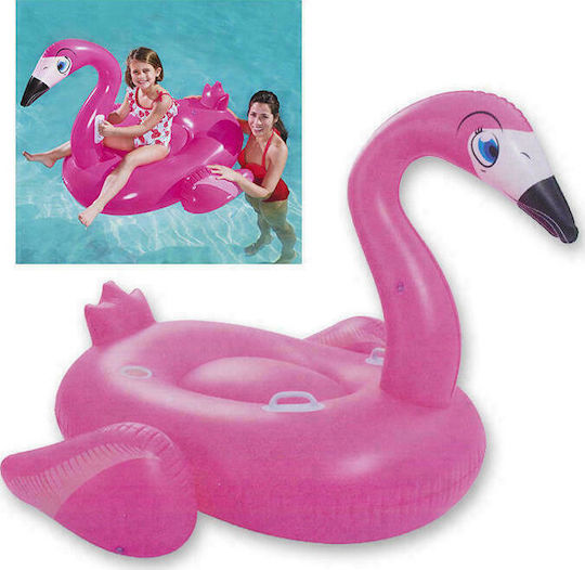 Bestway Παιδικό Φουσκωτό Ride On Θαλάσσης Flamingo με Χειρολαβές Ροζ με Glitter 127x127cm