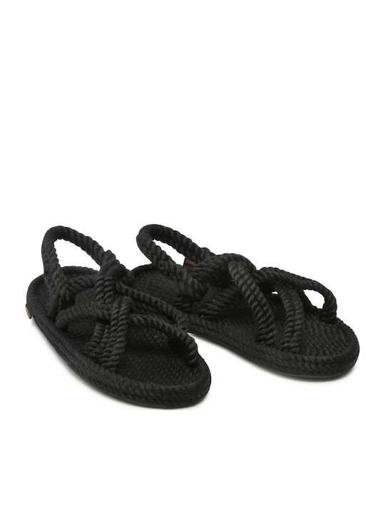 Flache Sandalen für Damen in Schwarz Farbe