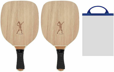 Summertiempo 42-253 Asteri Set Strandrackets Beige mit Geradem Griff Schwarze