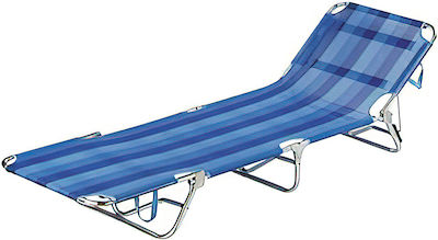 Summer Club Foldable Aluminum Beach Sunbed Blue with Pillow 190x58x25cm
