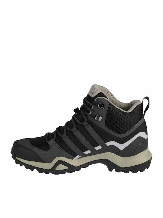 adidas Terrex Swift R2 Mid GTX Men's Hiking Waterproof Boots with Gore-Tex Membrane Core Black / Dgh Solid Grey / Purple Tint