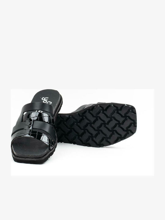 Leather Women's Flat Sandals Anatomic in Black Color
