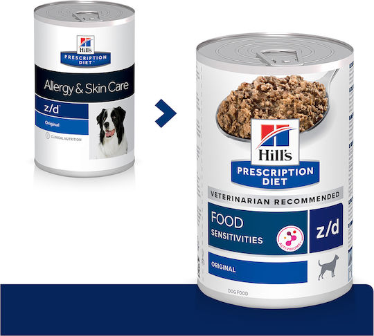 Hill's Food Sensitivities z/d Wet Food Dogs in Cans Diet with Chicken 370gr