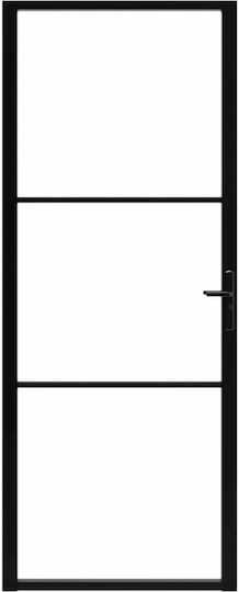 Tür Innentür Aluminium 151199 Μαύρη / Γυαλί 83x201.5cm