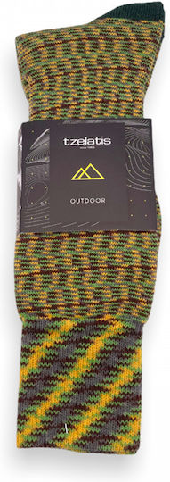 Tzelatis Lang Isothermisch Jagdsocken Wolle Socken Tropisches Camo in Grün Farbe