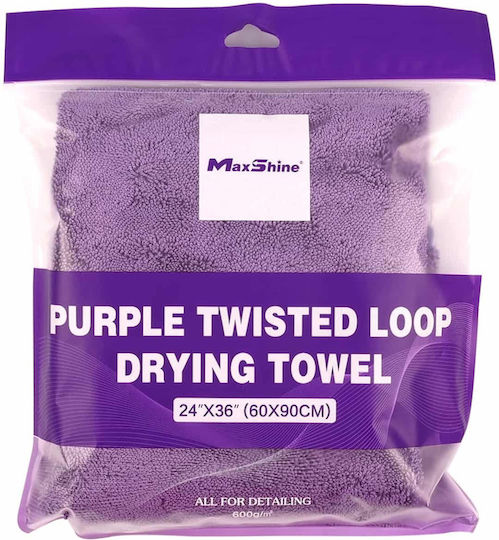 Maxshine Twisted Loop Tuch Mikrofaser Trocknen Auto 600gsm Lila 90x60cm