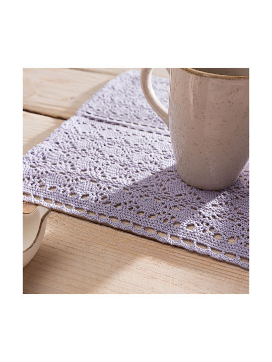 Gofis Home Chrochet Placemat Fabric Violet 50x32cm 019/19 1pcs