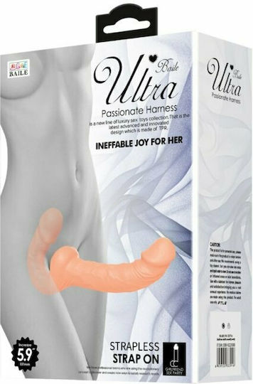 Baile Ultra Passionate Strapless Strap On with Dildo 15cm in skin color