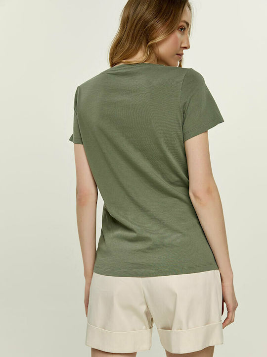 Edward Jeans Damen T-shirt Khaki