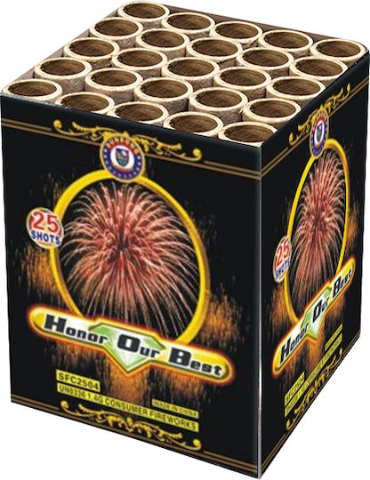 Kanellopoulos Fireworks Εναέριο Πυροτέχνημα Honor our Best με 25 Βολές & Διάρκεια 34 Δευτερόλεπτα Πολύχρωμο