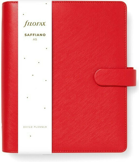 Filofax Saffiano A5 Weekly Organizer Red Leather 21x23.6cm