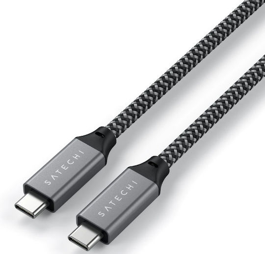 Satechi Braided USB 4 Video Cable USB-C male - USB-C 100W PD Γκρι 0.25m ST-U4C25M