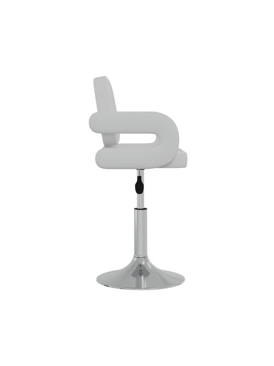 Stool Bar with Back & Adjustable Height White 2pcs 58x50x73-88cm