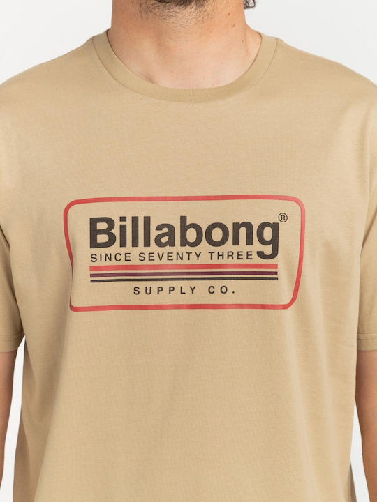 Billabong Pacifico Ανδρικό T-shirt Μπεζ με Λογότυπο