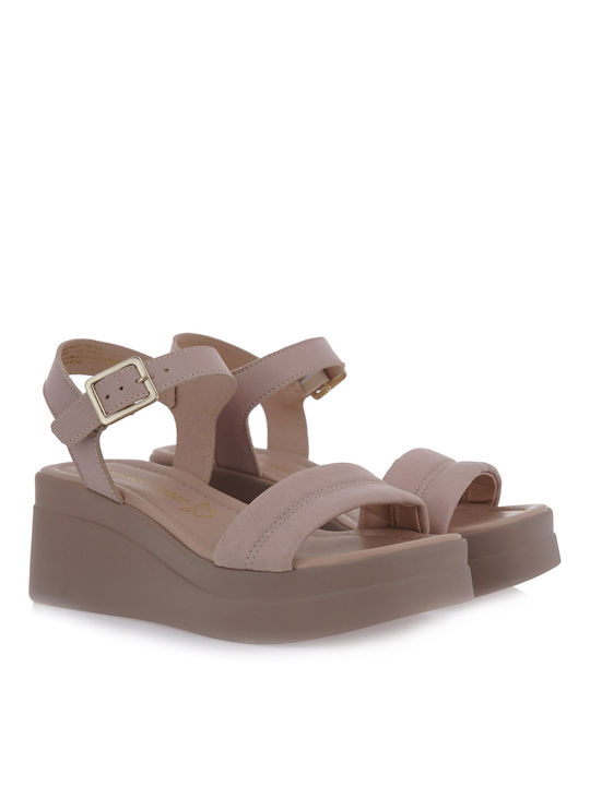 Marco Tozzi Women's Leather Ankle Strap Platforms Nude