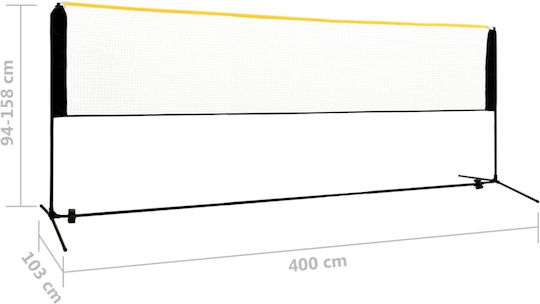 vidaXL Φιλέ Badminton Ρυθμιζόμενο 400x103cm