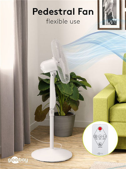 Goobay Ventilator Sockel 45W Lüfterdurchmesser 40cm mit Fernbedienung Weiß