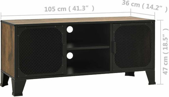 TV-Ständer Schwarz - Braun M105xT36xH47cm