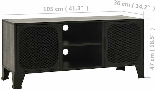 Телевизионно Мебелче Черно - Сиво Д105xДл36xВ47см