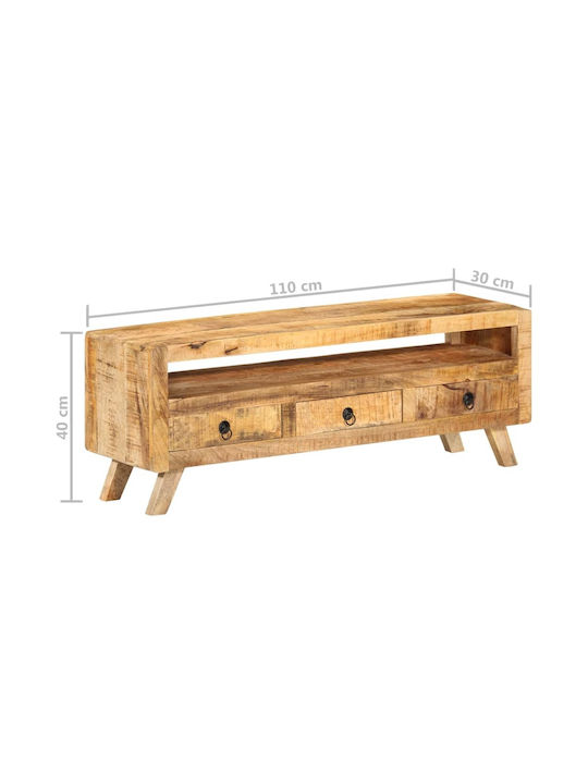 TV Stand from Solid Wood Mango L110xW30xH40cm