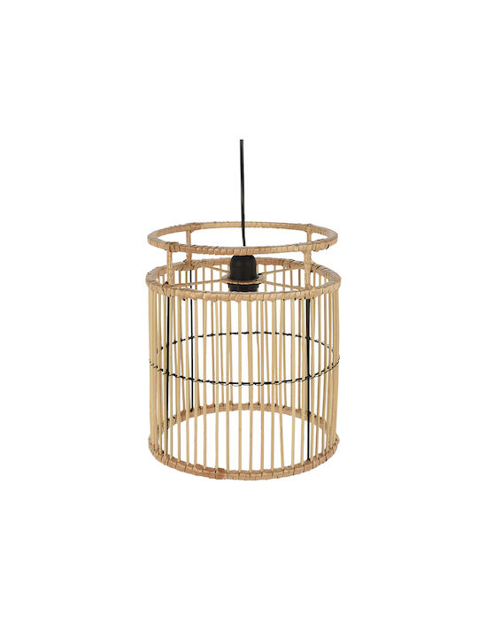 Zaros Verstellbar Hängelampe Beige Boho Raster mit Fassung E27 28x30x30cm.