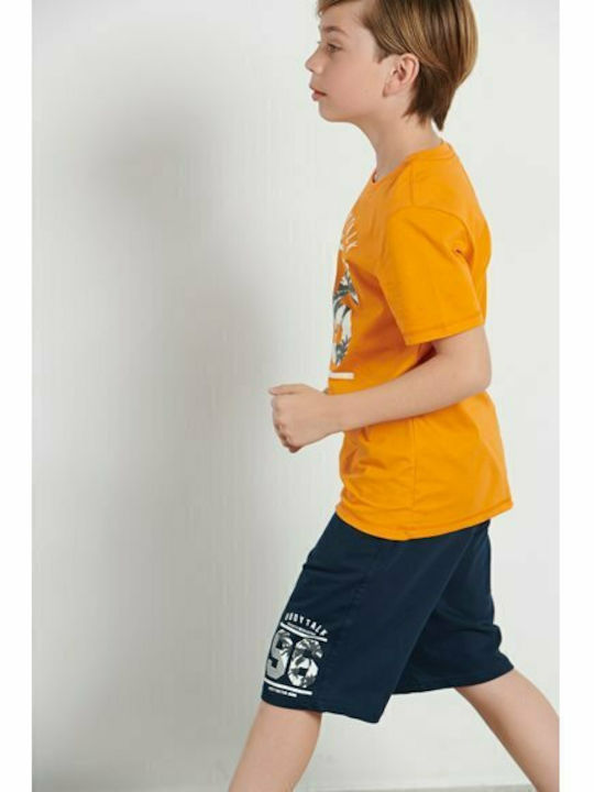 Kids' Set with Shorts Summer 2pcs Orange Pumpkin