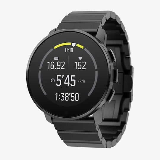 Suunto 9 Peak Titanium 43mm Αδιάβροχο Smartwatch με Παλμογράφο (Full Titanium Black)