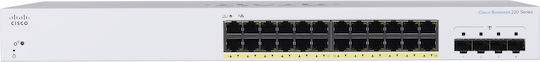 Cisco CBS220-24P-4G Managed L2 PoE++ Switch with 24 Gigabit (1Gbps) Ethernet Ports and 4 SFP Ports