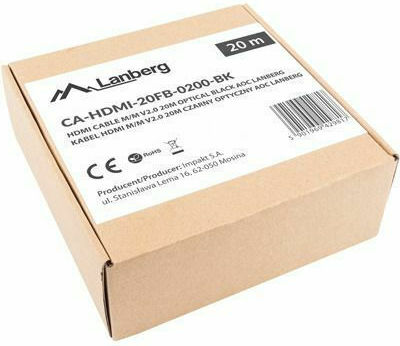 Lanberg HDMI 2.0 Premium High Speed 4K 60Hz HDR Cable HDMI Male - HDMI Male 20m Black