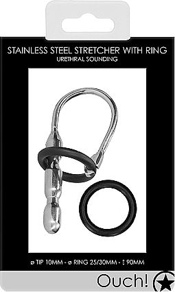Shots Ouch Urethral Sounding Metal Stretcher Spreizer in Transparent Farbe