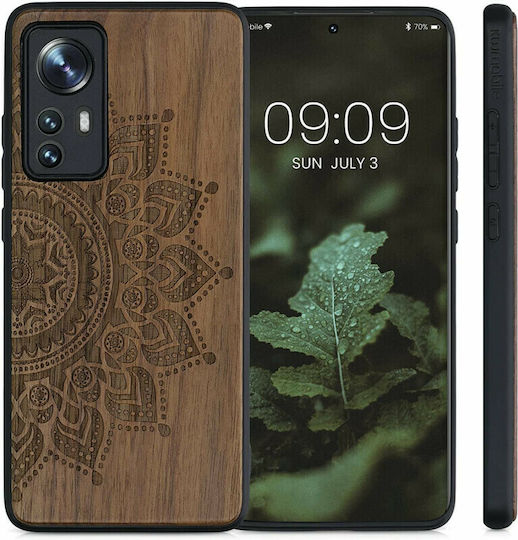 KWmobile Rising Sun Umschlag Rückseite Hölzern Walnut Dark Brown (Xiaomi 12 / 12X)