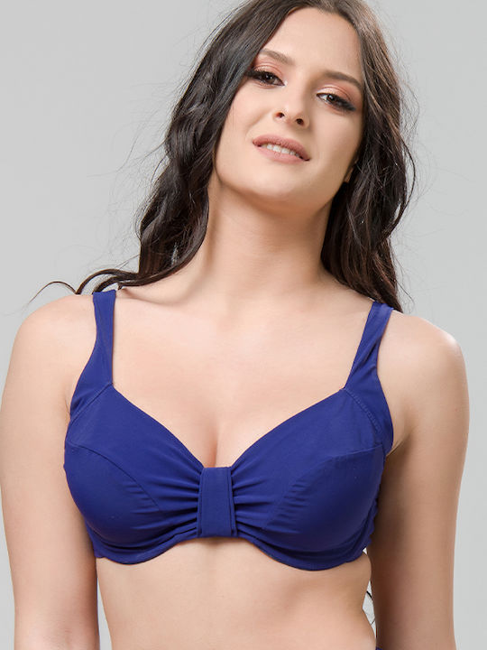 Underwire Bikini Bra Blue Sense with Adjustable Straps Navy Blue