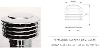 CHIMNEY CAP CHIMNEY TYPE ICE-CREAM INOX AISI304BA F120