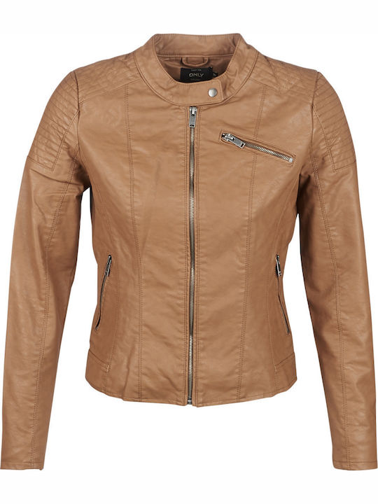 Flora Damen Bikerjacke Cognac