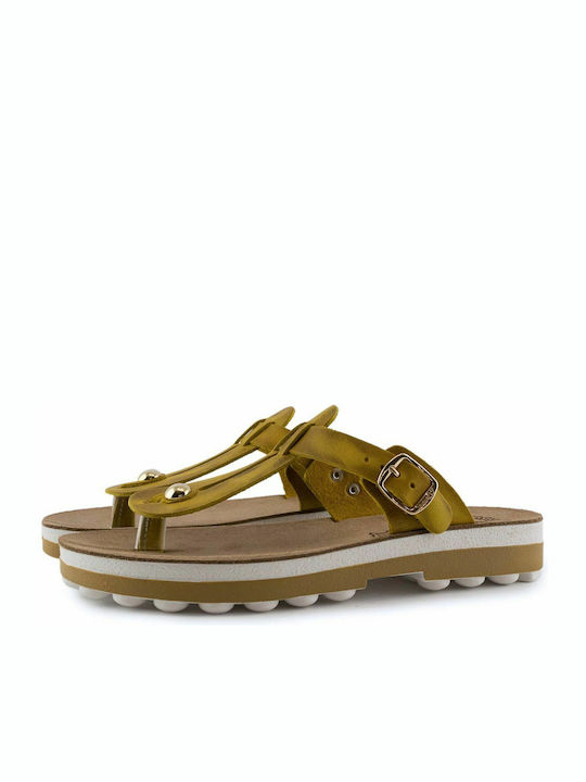 Mirabella Din piele Sandale casual damă în Culoare Galben