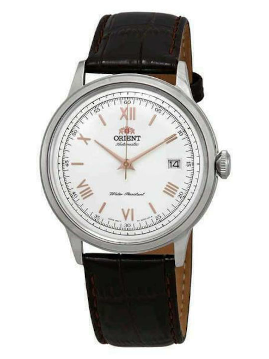 Orient Bambino Herrenuhr 41mm Automatisch mit Braun Lederarmband