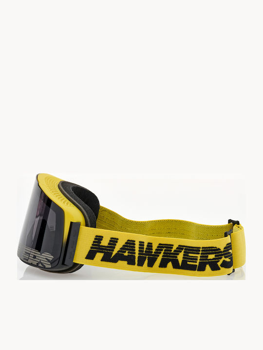 Hawkers Ski & Snowboard Goggles Kids Yellow with Lens in Black Color