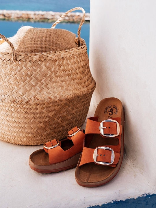 Despoina Leather Women's Flat Sandals Anatomic Tile