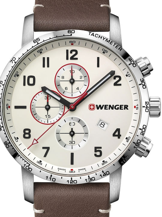 Wenger Attitude Chrono Часовник На батерия с Кожена каишка