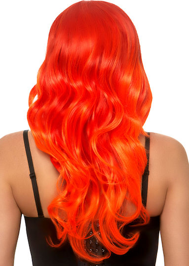 Leg Avenue A2854 24 Inch Long Wavy Ombre Wig Orange Hair Shade