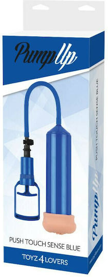 Toyz4lovers Pump Up Push Touch Sense Τρόμπα Πέους Μπλε