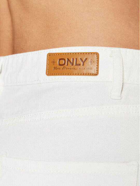 Pantaloni Scurți Denim Alb Pentru Femei