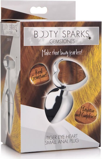 Booty Sparks Gemstones Heart Πρωκτική Σφήνα Small Tiger Eye